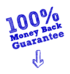 Money Back Guarantee 100% - Burst Badge Blue